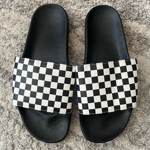 Vans Black and White Checkered Slide Sandals